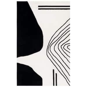 Rodeo Drive Ivory/Black 6 ft. x 9 ft. Abstract Area Rug