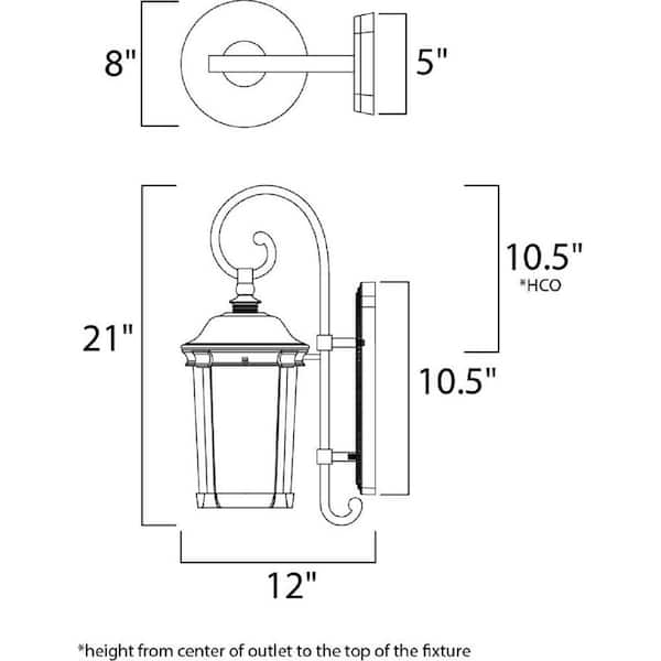 Dover 1-Light Bronze Integrated LED Outdoor Wall Lantern Sconce
