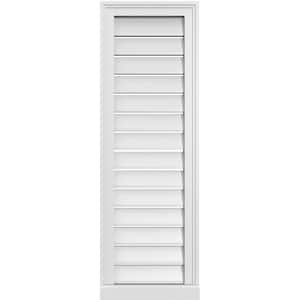 14 in. x 42 in. Vertical Surface Mount PVC Gable Vent: Functional with Brickmould Sill Frame