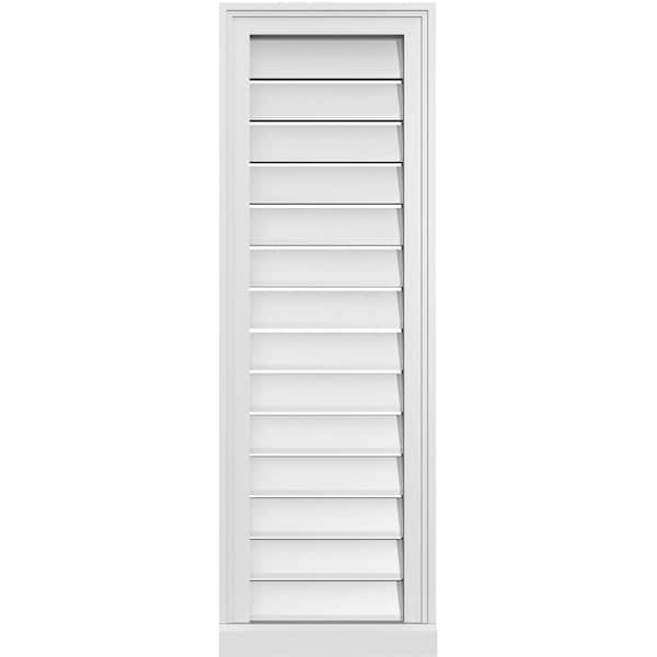 Ekena Millwork 14 in. x 42 in. Vertical Surface Mount PVC Gable Vent: Functional with Brickmould Sill Frame