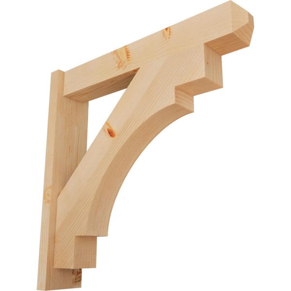 Ekena Millwork 6 in. x 28 in. x 28 in. Douglas Fir Merced Craftsman Smooth Outlooker