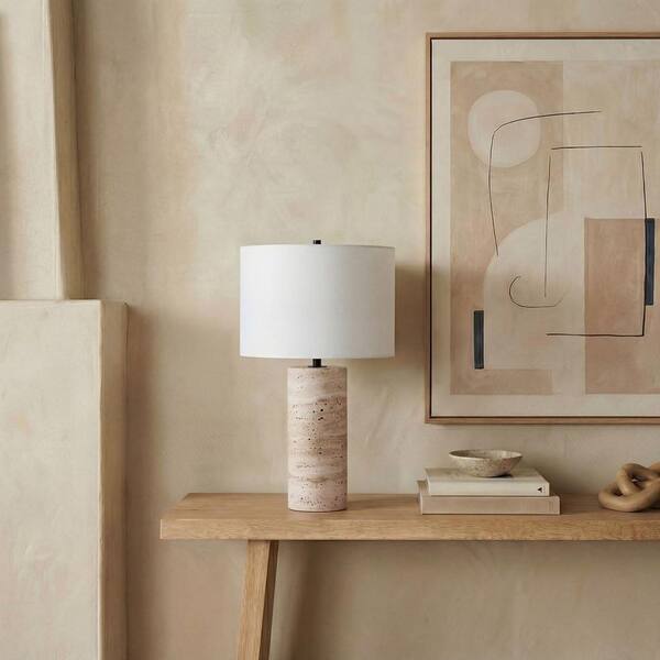 Couture Rynetta 24 in. Light Brown/White Table Lamp