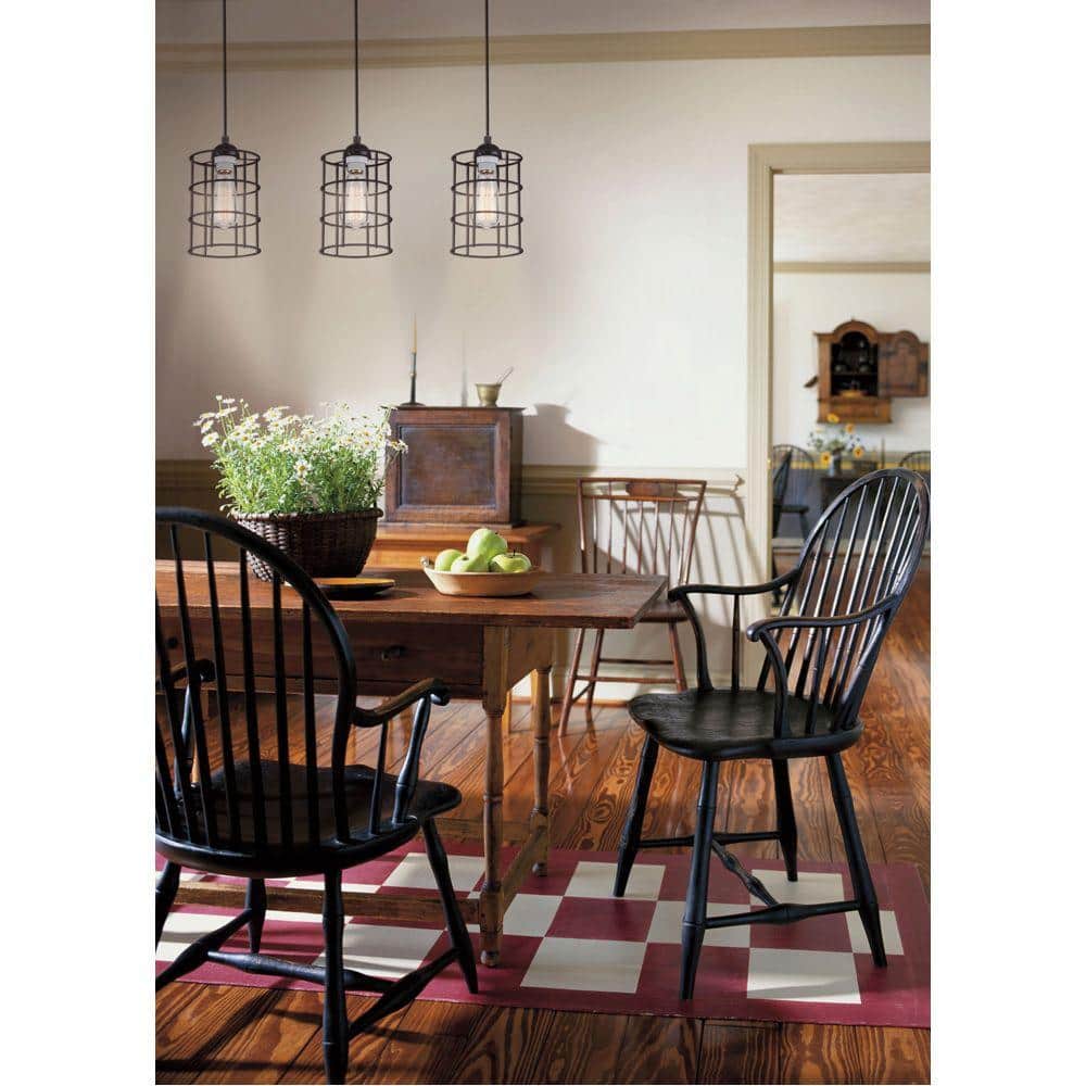 Oil Rubbed Bronze Mini Pendant Light with Adjustable Height