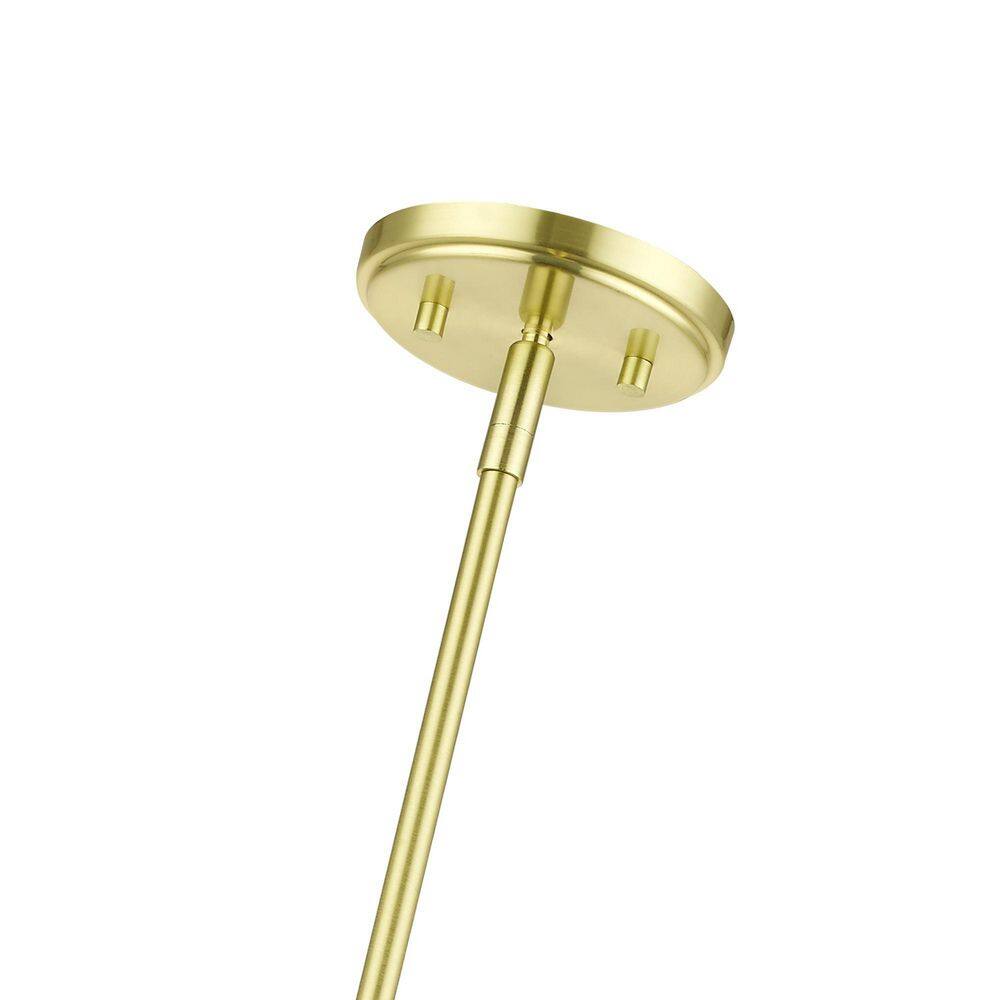 Munich Satin Brass 1-Light Pendant with Clear Glass Shade
