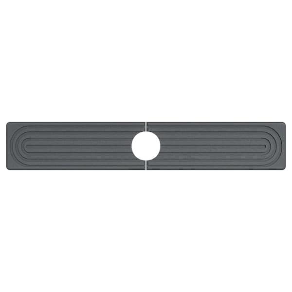 Dark Gray Faucet Mat for Kitchen Sink, 0.3 in. H x 23.6 in. W x 3.9 in. D Quick Drying Splash Guard