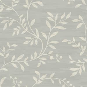 Couture Leaf Metallic Silver Paper Strippable Roll (Covers 60.75 sq. ft.)