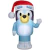 Gemmy 3.5 ft. H x 2 ft. W x 2 ft. 76 in. L LED Lighted Christmas Inflatable  Airblown-Bluey in Santa Hat-SM-Bluey G-882399 - The Home Depot