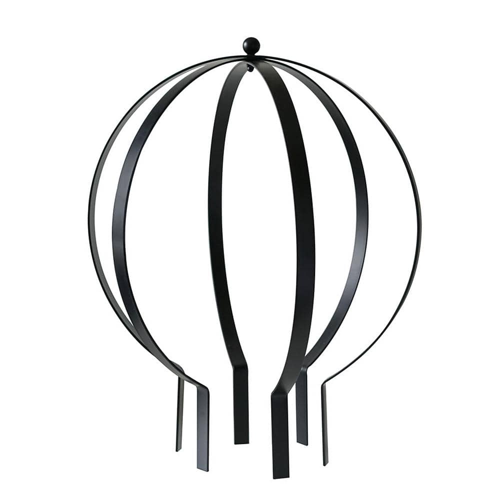 Small Black Metal Orb Garden Trellis, 19.5" Height
