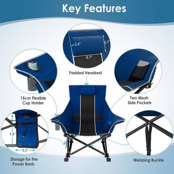 SEEUTEK Outdoor Patio Oversized Foldable Heated Rocking Camping