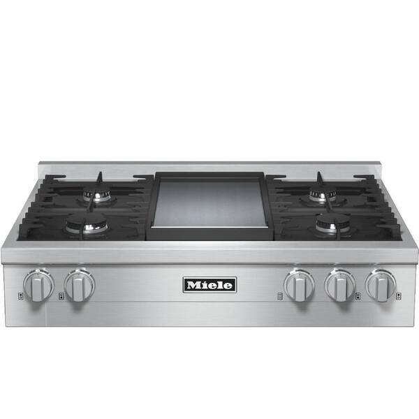 Miele 36 in. Gas Cooktop in Stainless Steel with 4 Burners