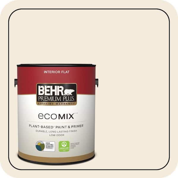 1 gal. #PPU5-10 Heavy Cream Flat EcoMix Plant-Based Interior Paint & Primer