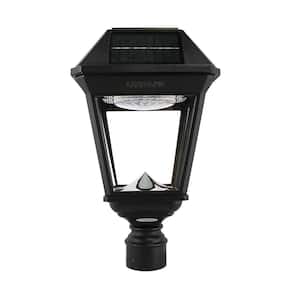 Imperial III Black 1-Light Outdoor Commercial Graded Solar LED Post Light with Dual Color Temperature and 3 in. Fitter