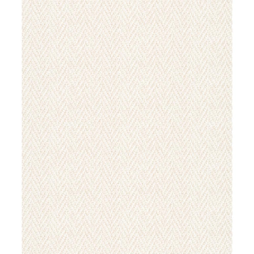 Sisal Weave Texture Cream/White Matte Finish Vinyl on Non-Woven Non-Pasted 