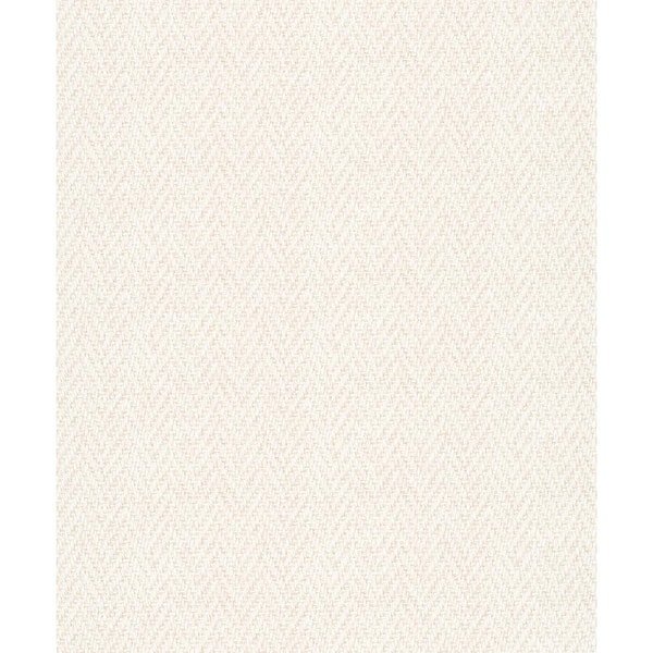 Sisal Weave Texture Cream/White Matte Finish Vinyl on Non-Woven Non-Pasted Wallpaper Sample