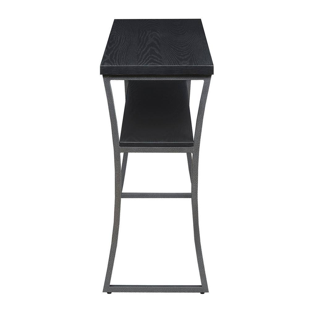 X-Calibur Black Woodgrain Console Table with Storage
