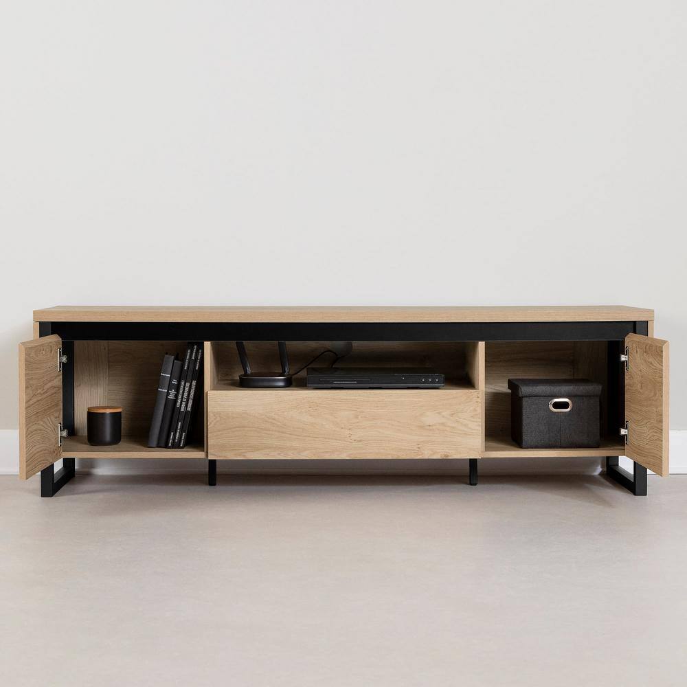 Urban Modern Black MDF TV Stand with Cabinet and Drawer
