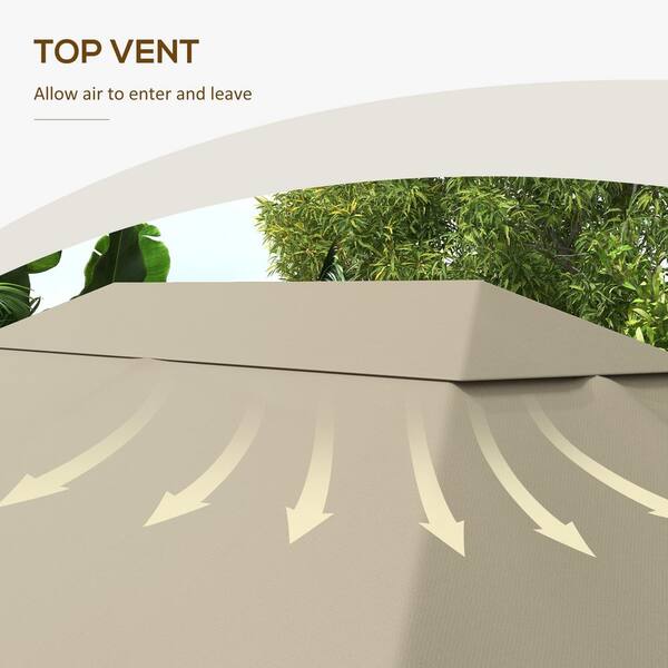 ToolCat Khaki Outdoor Gazebo Canopy Roof Replacement with