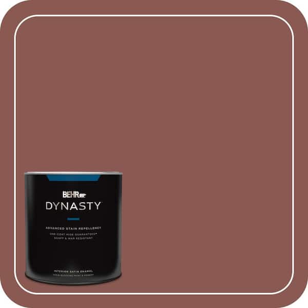 BEHR DYNASTY 1 qt. #MQ1-20 Rust One-Coat Hide Satin Enamel Interior Stain-Blocking Paint & Primer