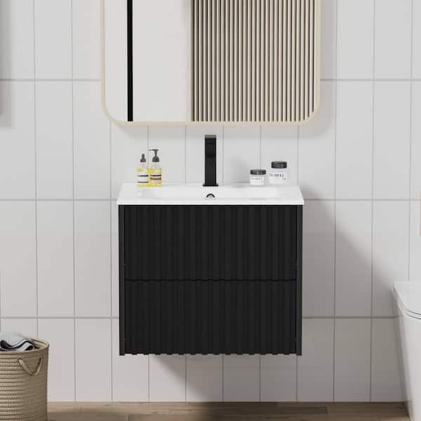 eclife 24 in. W x 18.3 in. D x 19.7 in. H Wall-Mounted Bath Vanity