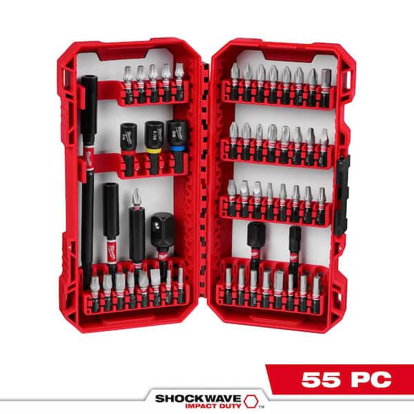 SHOCKWAVE Impact Duty Alloy Steel Screw Driver Bit Set with PACKOUT Accessory Case (55-Piece)