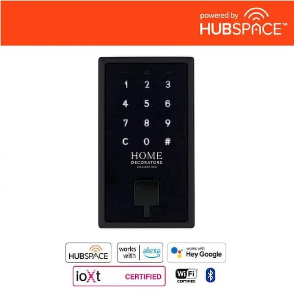 Touchscreen Matte Black Electronic Single Cylinder Deadbolt Wi-Fi Enabled Powered by Hubspace