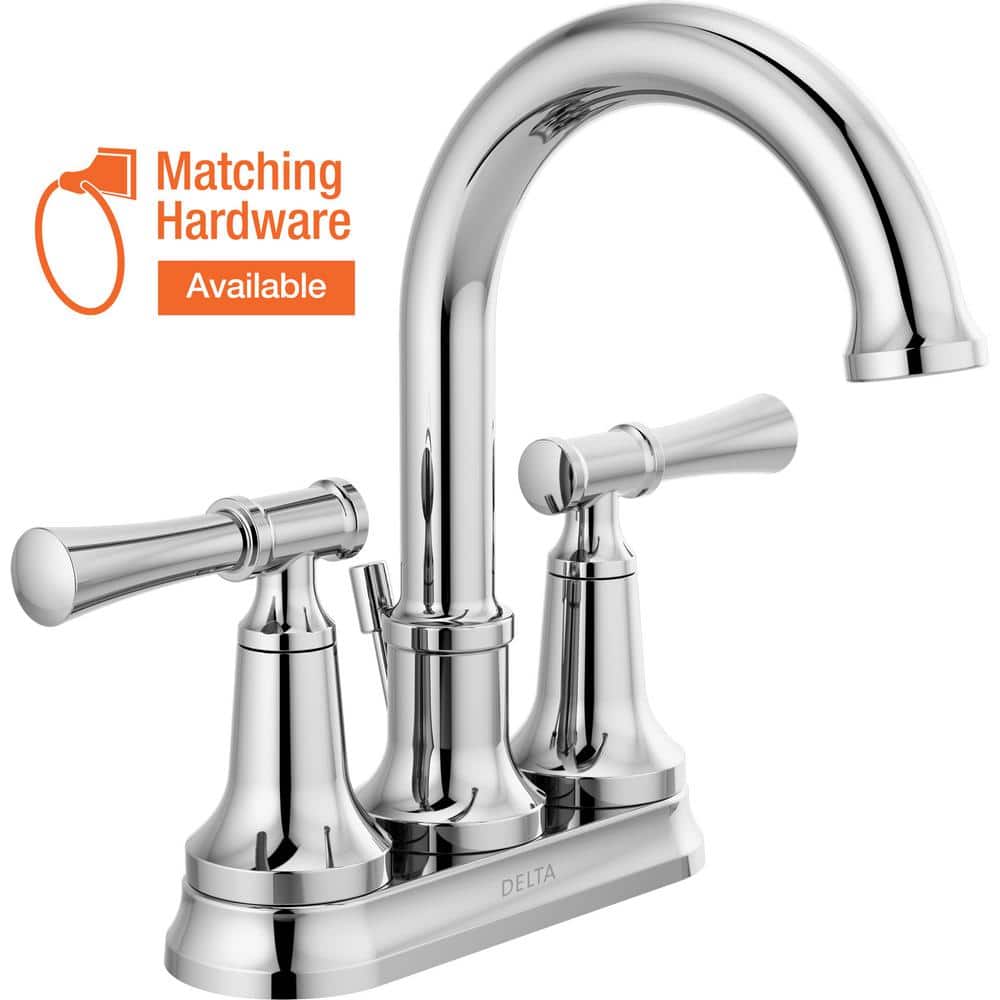 Delta Chamberlain 4 in. Centerset 2-Handle Bathroom Faucet in Chrome ...