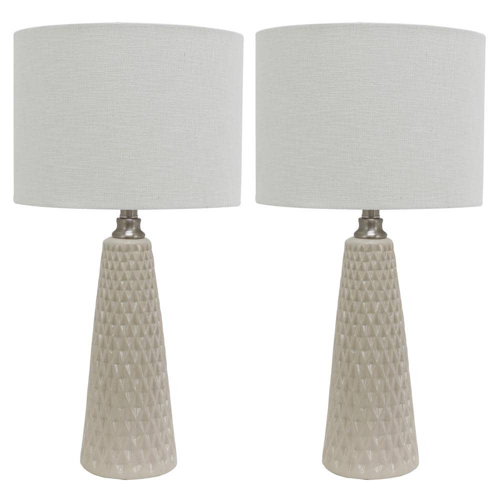 Decor Therapy Jameson 26.5 in. Ivory Table Lamp with Linen Shade MP1631 ...