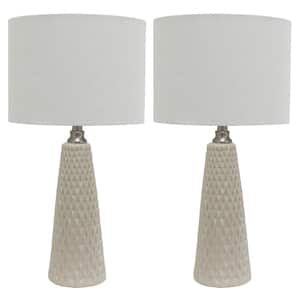 Jameson 26.5 in. Ivory Table Lamp with Linen Shade