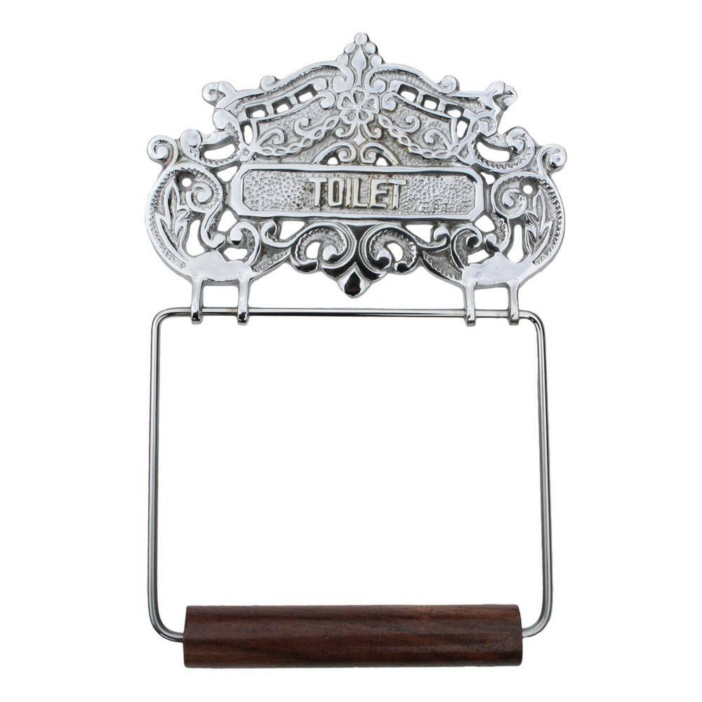 Antique Chrome Plated Brass Victorian Toilet Paper Holder