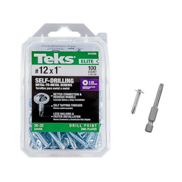 Teks #10 x 1 in. Star Drive Round Head Self Tapping Drill Point