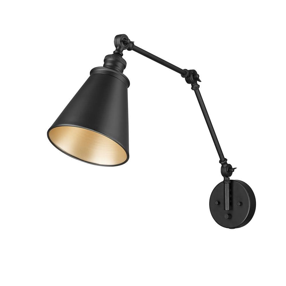Millennium Lighting Evonne 1-Light 7.25 in. Matte Black Swing Arm