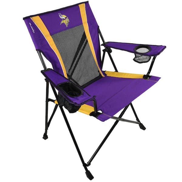 ITOPFOX Premium Pro Football Minnesota Vikings Purple and Gold Polyester Camping Chair with Cup Holder