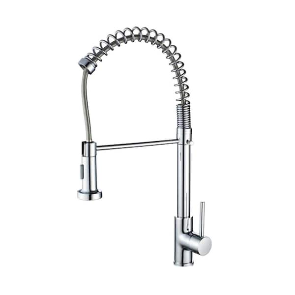Unbranded Single Handle Pull-Down Sprayer Kitchen Faucet in Polished Chrome