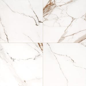 Regallo Calacatta Marbella 24 in. x 24 in. Polished Porcelain Floor and Wall Tile (11.63 sq. ft./Case)