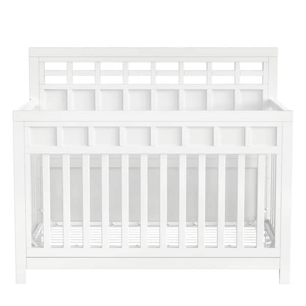 wetiny White Solid Wood Crib