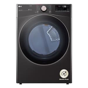 7.4 Cu. Ft. Vented SMART Stackable Electric Dryer in Black Steel with TurboSteam and Sensor Dry Technology