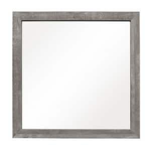 40 in. W x 40 in. H Wooden Frame Gray Wall Mirror