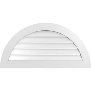 42 in. x 21 in. Half Round Surface Mount PVC Gable Vent: Functional with Standard Frame