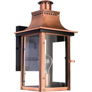 Chalmers 1-Light Copper Outdoor Wall Lantern Sconce