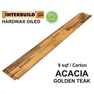 48 in. L x 6 in. W x 0.4 in. T, Solid Acacia Shiplap Wall Boards, Golden Teak, (5 per Package - 8.75 sq. ft. Coverage)
