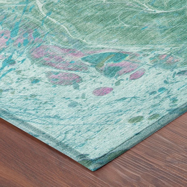 Chantille Machine Washable Indoor/Outdoor Abstract ACN2731 Turquoise 10 ft. x 14 ft. Area Rug