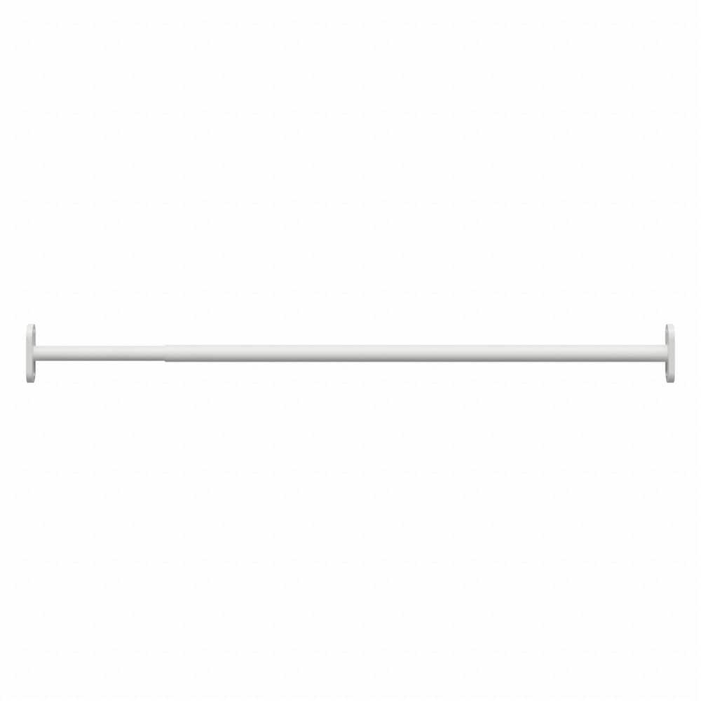 Adjustable White Steel Closet Rod, 30-48 Inch