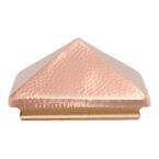 Miterless 6 in. x 6 in. Mahogany Wood Flat Slip Over Fence Post Cap with Hammered Copper Pyramid