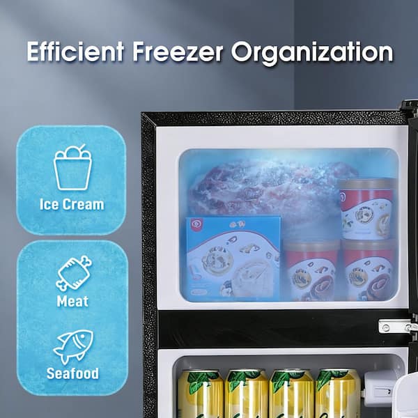 JEREMY CASS 3.5 cu. ft. Retro Mini Refrigerator in Silver with Top