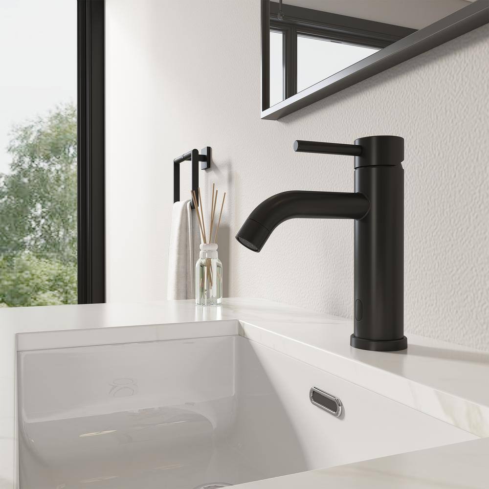 Matte Black Stainless Steel Touchless Bathroom Sink Faucet