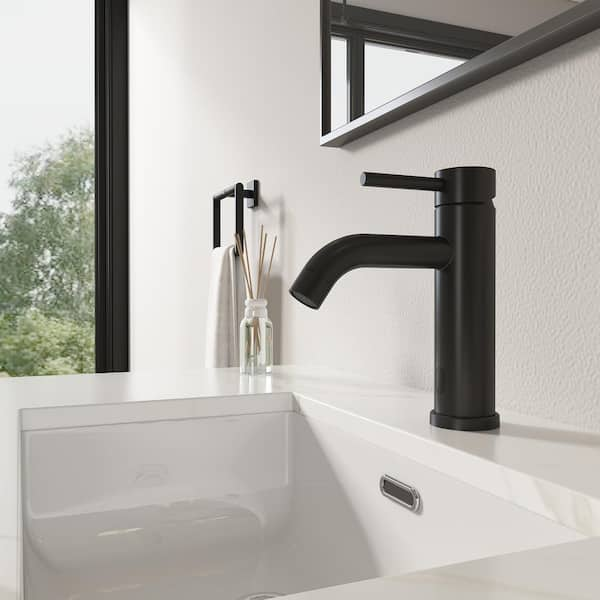 Single Handle Deck Mount Standard Kitchen Faucet with Touchless Sensor in Matte Black