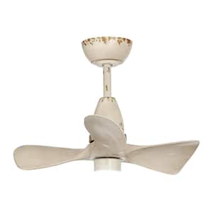 Kwang 28 in. Integrated LED Antique White 3-Blade Ceiling Fan with Light and Remote Control