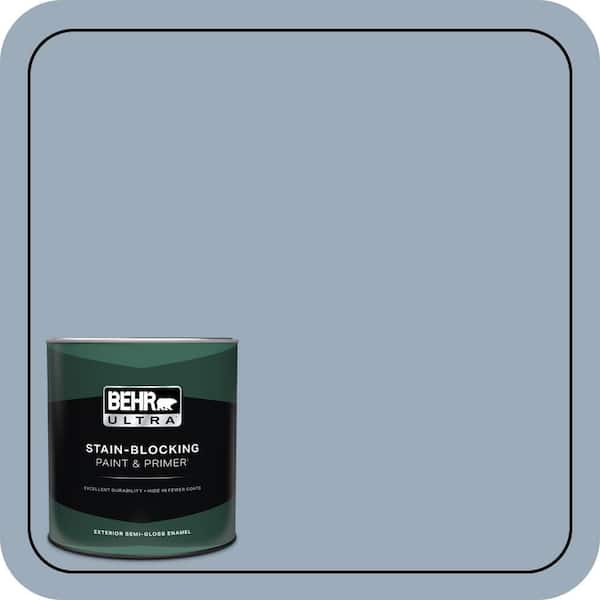BEHR ULTRA 1 qt. #570F-4 Blue Willow Semi-Gloss Enamel Exterior Paint & Primer