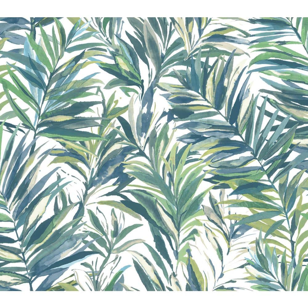 Blue Swaying Palms Green and Blue Non-Pasted Non-Woven Matte Wallpaper price history on PriceWatchPro