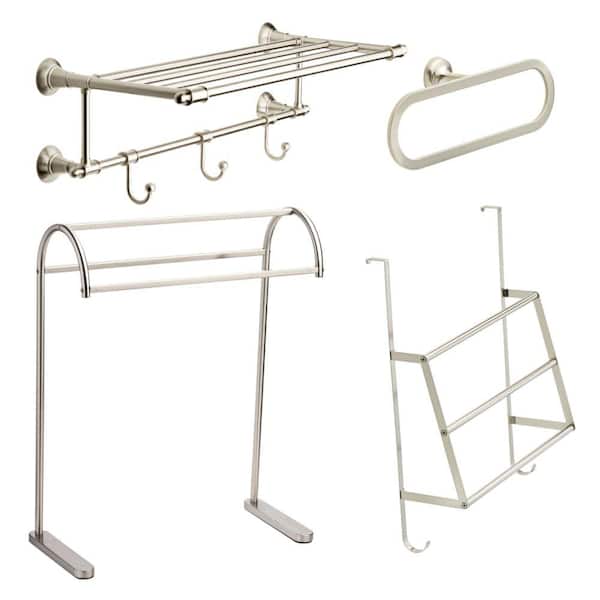 brushed nickel over the door towel rack